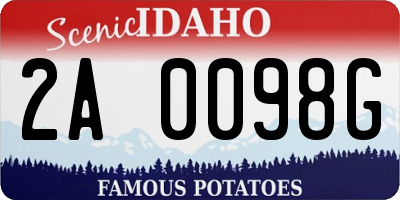 ID license plate 2A0098G