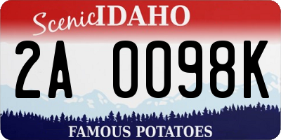 ID license plate 2A0098K