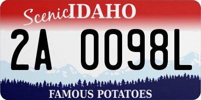 ID license plate 2A0098L