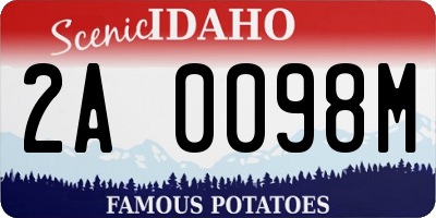 ID license plate 2A0098M