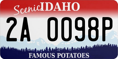 ID license plate 2A0098P