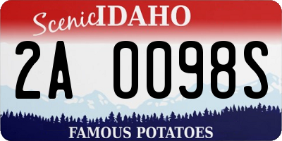 ID license plate 2A0098S