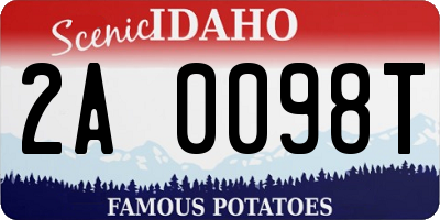 ID license plate 2A0098T