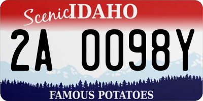 ID license plate 2A0098Y