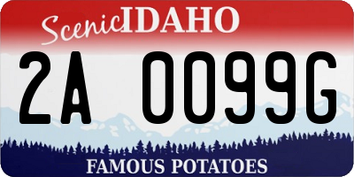ID license plate 2A0099G