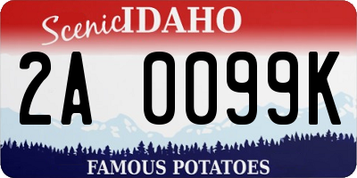 ID license plate 2A0099K