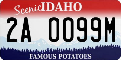 ID license plate 2A0099M