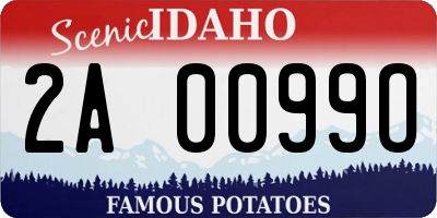 ID license plate 2A0099O
