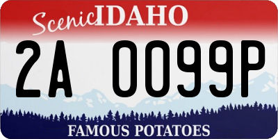 ID license plate 2A0099P