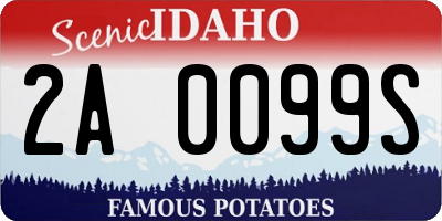 ID license plate 2A0099S