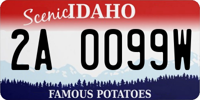 ID license plate 2A0099W