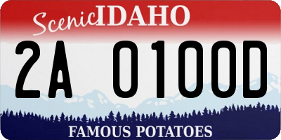 ID license plate 2A0100D