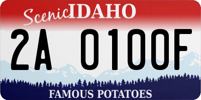 ID license plate 2A0100F