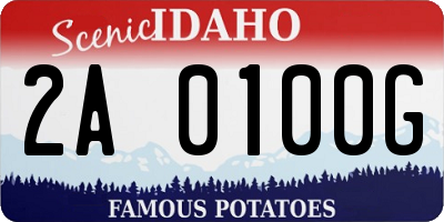 ID license plate 2A0100G