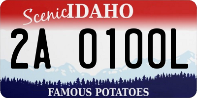 ID license plate 2A0100L