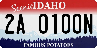 ID license plate 2A0100N