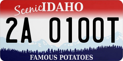 ID license plate 2A0100T