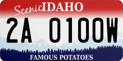 ID license plate 2A0100W