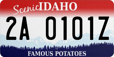 ID license plate 2A0101Z