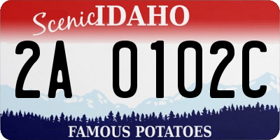 ID license plate 2A0102C