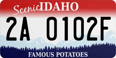 ID license plate 2A0102F