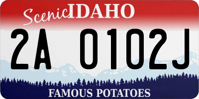 ID license plate 2A0102J