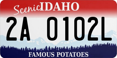 ID license plate 2A0102L