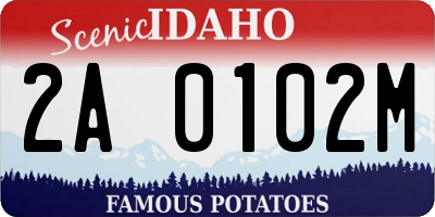 ID license plate 2A0102M
