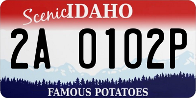 ID license plate 2A0102P