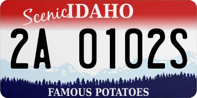 ID license plate 2A0102S