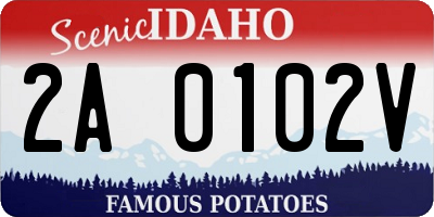 ID license plate 2A0102V