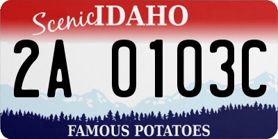 ID license plate 2A0103C