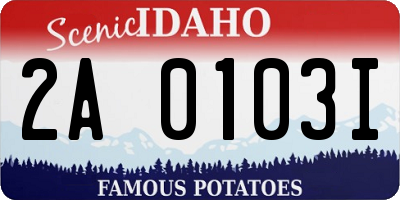 ID license plate 2A0103I