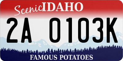 ID license plate 2A0103K