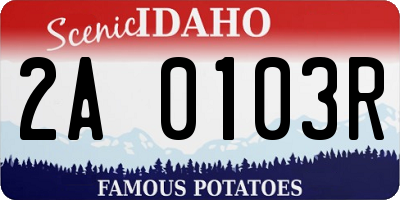 ID license plate 2A0103R