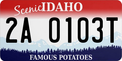 ID license plate 2A0103T