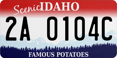 ID license plate 2A0104C