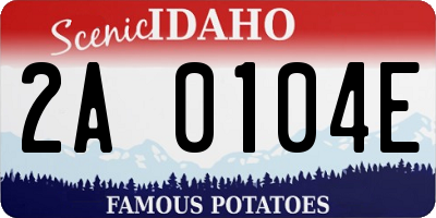 ID license plate 2A0104E