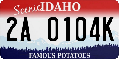 ID license plate 2A0104K