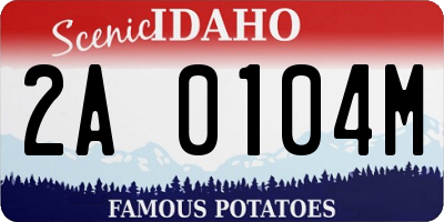 ID license plate 2A0104M