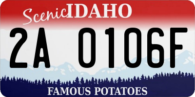 ID license plate 2A0106F