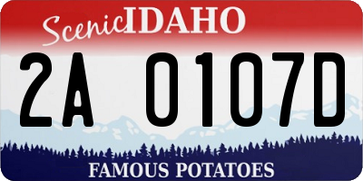 ID license plate 2A0107D