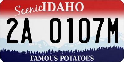 ID license plate 2A0107M
