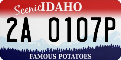 ID license plate 2A0107P
