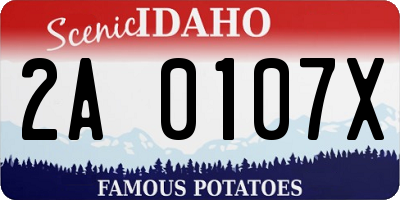 ID license plate 2A0107X