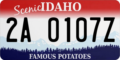 ID license plate 2A0107Z