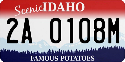 ID license plate 2A0108M