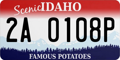 ID license plate 2A0108P