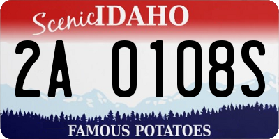 ID license plate 2A0108S
