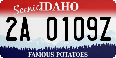 ID license plate 2A0109Z
